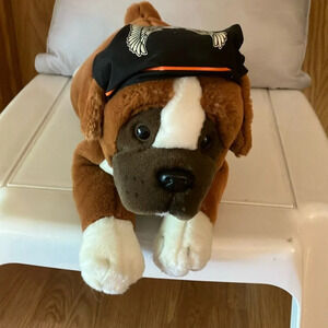 Harley Davidson St. Bernard Plush Dog w/Logo Bandana. 2003 Brown & White VGUC